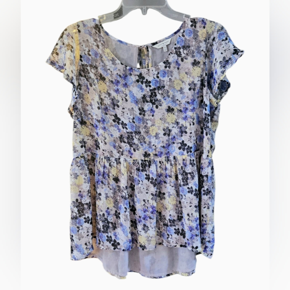 Lucky Brand Flutter Sleeve Blouse